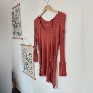 Free People. Small. Rust Orange Long Sleeve Top.